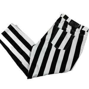 Klip womens jeans 20 black white striped skinny stretch Y2K goth punk